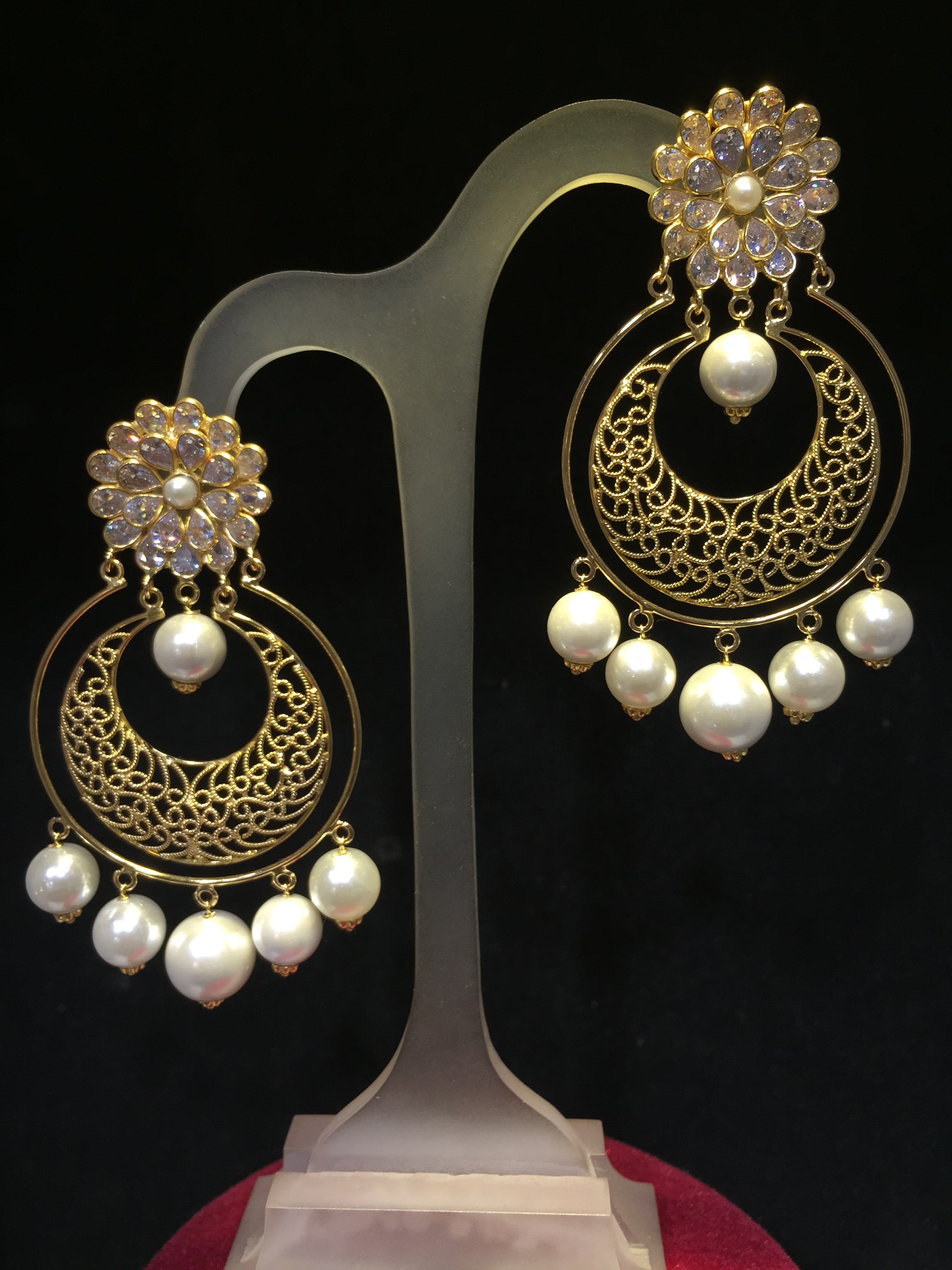 Ladies Long Earrings Golden Semi Moti Bali at Rs 50/pair in Rajkot | ID:  2851640830255